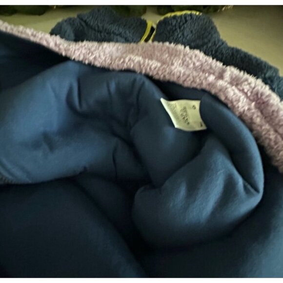 Style & Co Womens XL Sherpa Fleece Jacket Pink & Navy Two-Tone - Picture 9 of 11